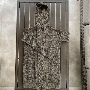 FOREVER 21 ACRYLIC OPEN FRONT HOODED CARDIGAN SWEATER!!
